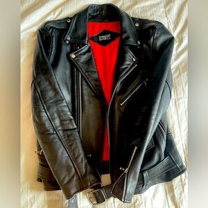 Straight to hell mens leather jacket size 44